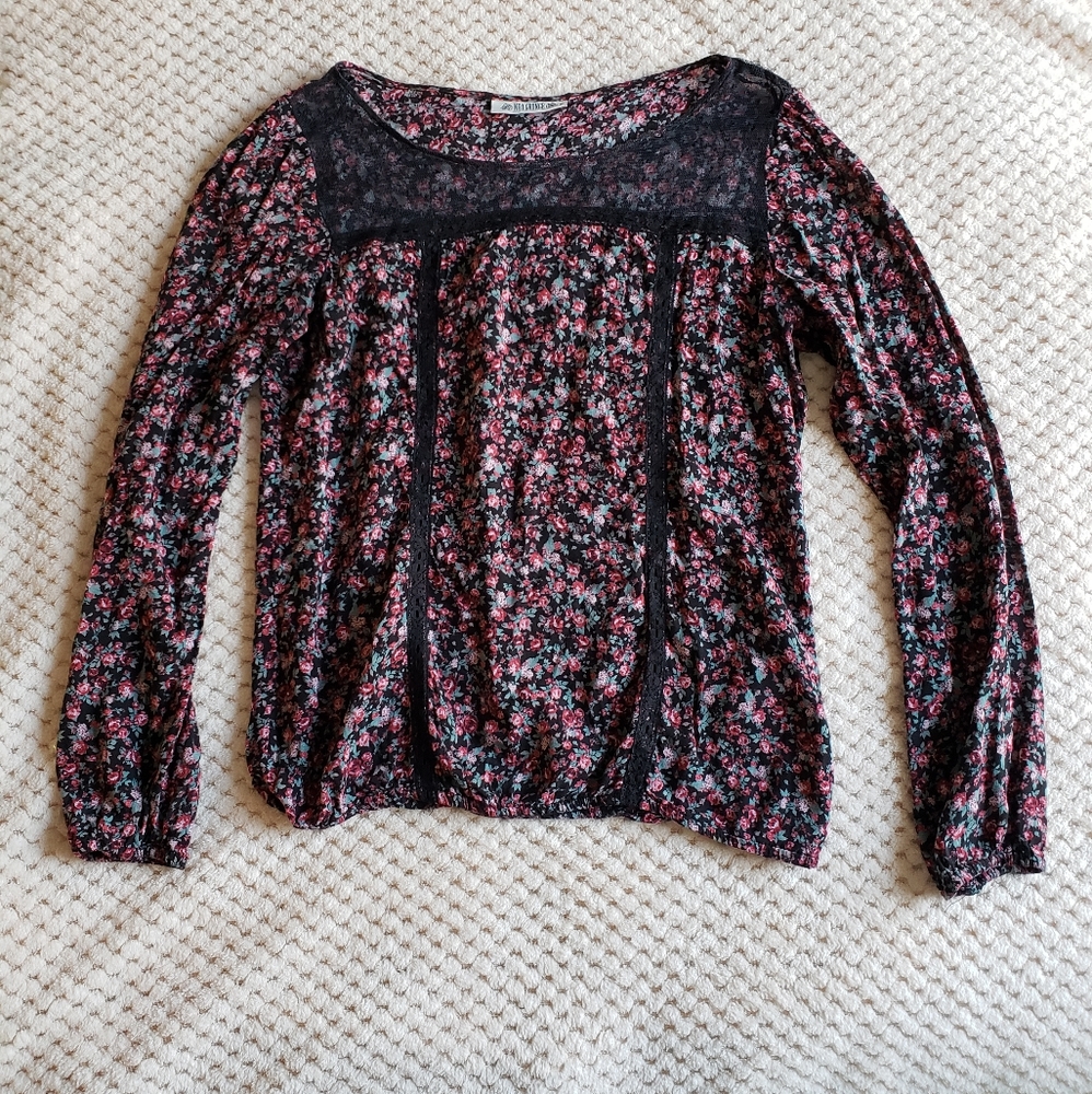 Long-Sleeve Floral Blouse